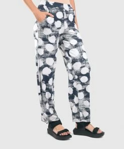 Alembika Alembika Distressed Dot Lantern Pant, Navy