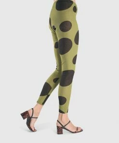 Alembika Alembika Dot Mesh Leggings, Olive