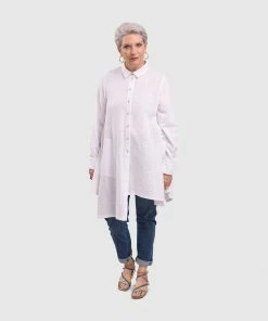 Alembika Alembika Gauze Asymmetric Shirt Tunic, White