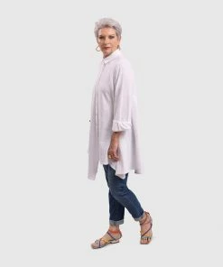 Alembika Alembika Gauze Asymmetric Shirt Tunic, White