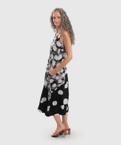 Alembika Alembika Mixed Dot Cocoon Tank Dress, Black 13 Alembika Alembika Mixed Dot Cocoon Tank Dress, Black