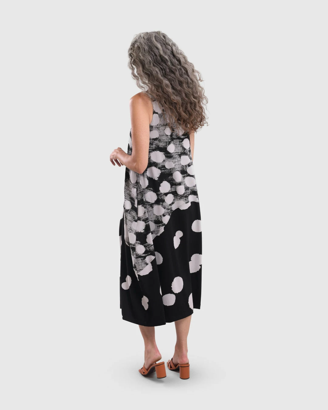 Alembika Alembika Mixed Dot Cocoon Tank Dress, Black 6 Alembika Alembika Mixed Dot Cocoon Tank Dress, Black