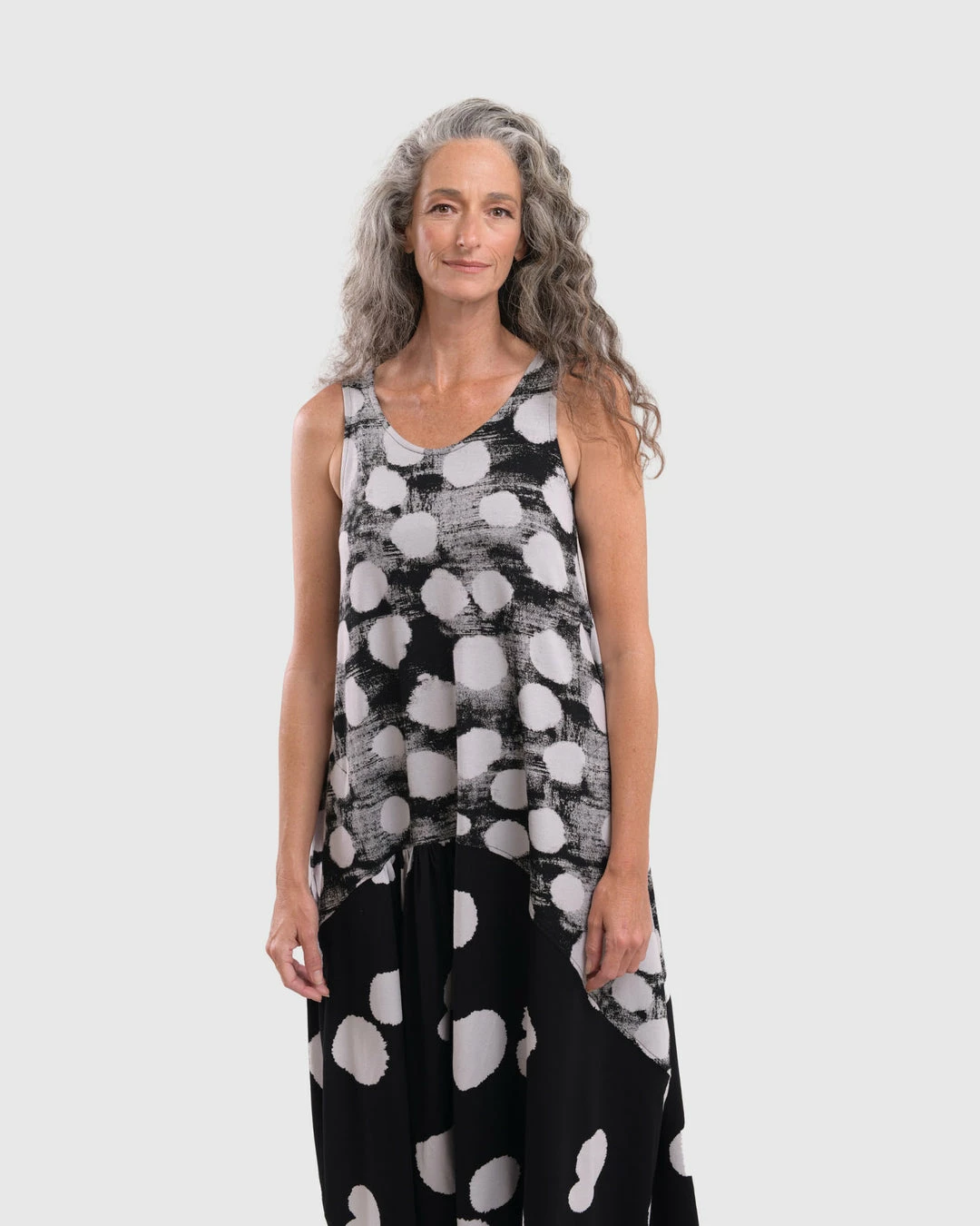 Alembika Alembika Mixed Dot Cocoon Tank Dress, Black 8 Alembika Alembika Mixed Dot Cocoon Tank Dress, Black