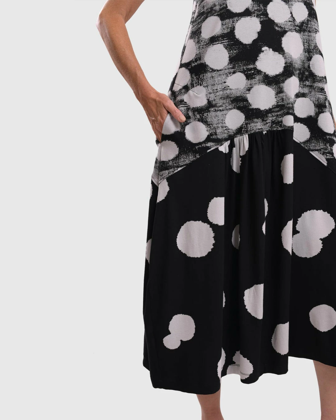 Alembika Alembika Mixed Dot Cocoon Tank Dress, Black 11 Alembika Alembika Mixed Dot Cocoon Tank Dress, Black