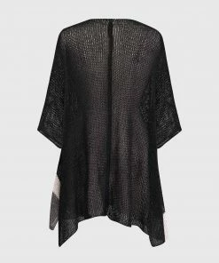 Alembika Open Knit Asymmetric V Neck Sweater, Black Alembika