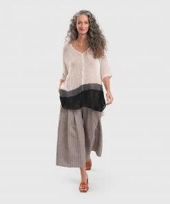 Alembika Open Knit Asymmetric V Neck Sweater, White