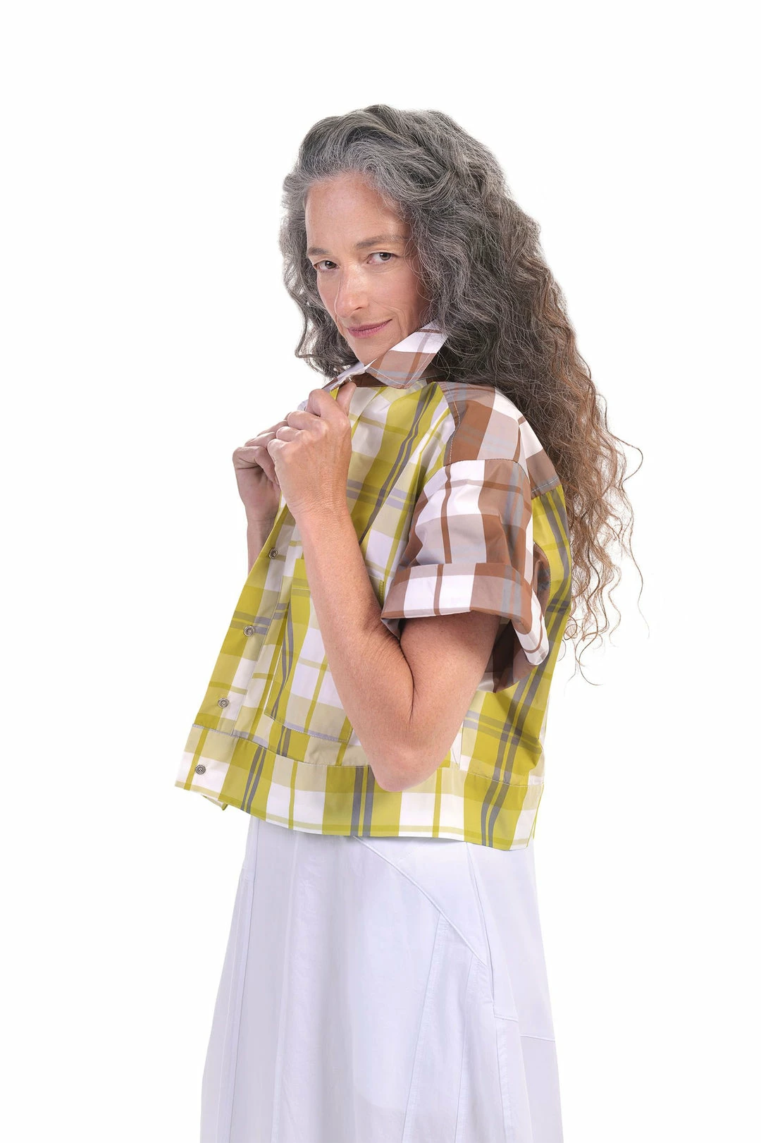 Alembika Alembika Plaid Mix Cropped Boxy Jacket, Multi 6 Alembika Alembika Plaid Mix Cropped Boxy Jacket, Multi