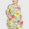 Alembika Garden Print Cocoon Tunic, Bloom Alembika