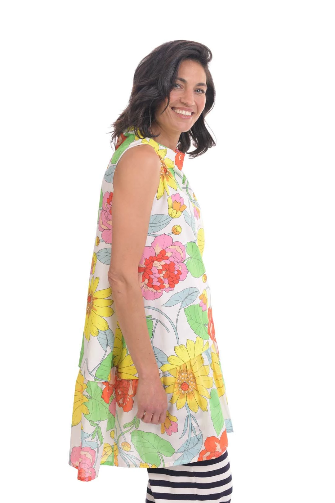 Alembika Garden Print Sleeveless Tunic, Bloom