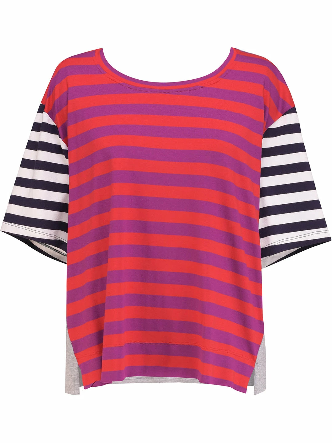 Alembika Mixed Stripe Boxy Tee, Multi 3 Alembika Mixed Stripe Boxy Tee, Multi