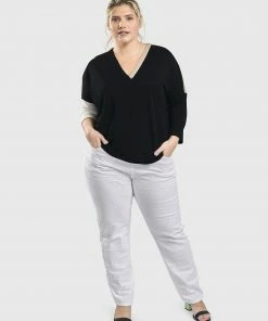 Alembika Iconic Slim Leg Drawstring Pant, White