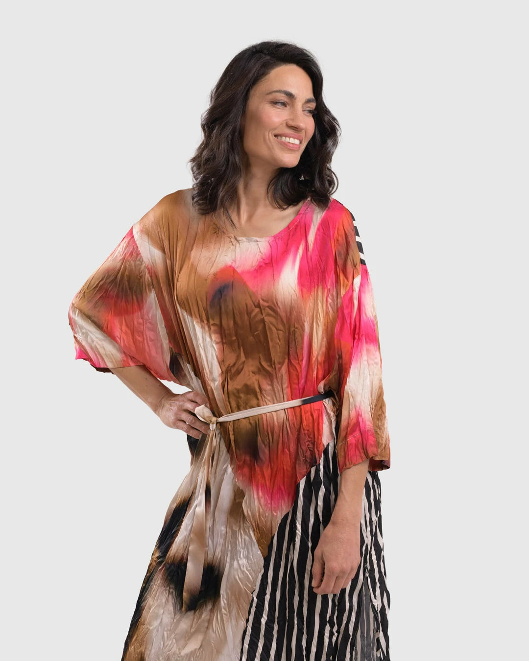 Alembika Alembika Satin Crush Mix Panel Dress, Butterfly 8 Alembika Alembika Satin Crush Mix Panel Dress, Butterfly