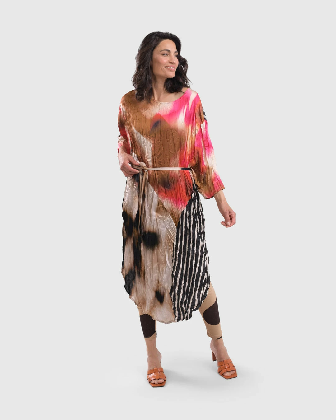 Alembika Alembika Satin Crush Mix Panel Dress, Butterfly 10 Alembika Alembika Satin Crush Mix Panel Dress, Butterfly