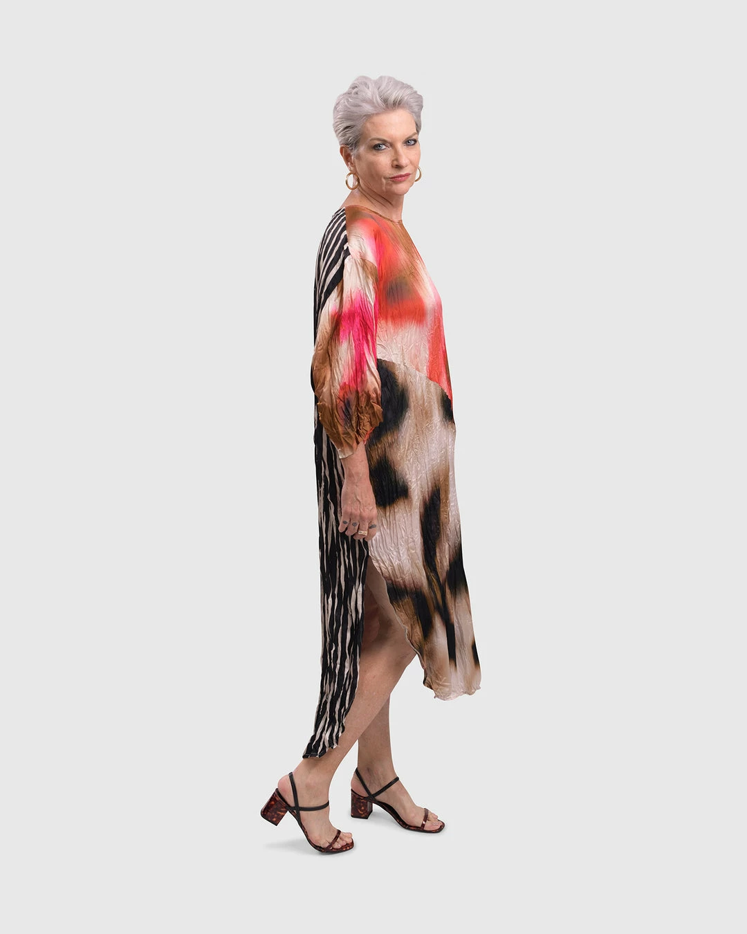 Alembika Alembika Satin Crush Mix Panel Dress, Butterfly 4 Alembika Alembika Satin Crush Mix Panel Dress, Butterfly