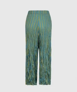Alembika Satin Crush Striped Pant, Turquoise 17 Alembika Satin Crush Striped Pant, Turquoise