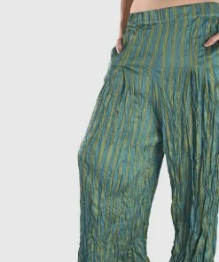 Alembika Satin Crush Striped Pant, Turquoise 15 Alembika Satin Crush Striped Pant, Turquoise