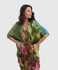 Alembika Satin Crush V Neck Dress, Aquamarine Alembika 17 Alembika Satin Crush V Neck Dress, Aquamarine Alembika