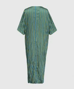 Alembika Satin Crush V Neck Dress, Aquamarine Alembika 19 Alembika Satin Crush V Neck Dress, Aquamarine Alembika