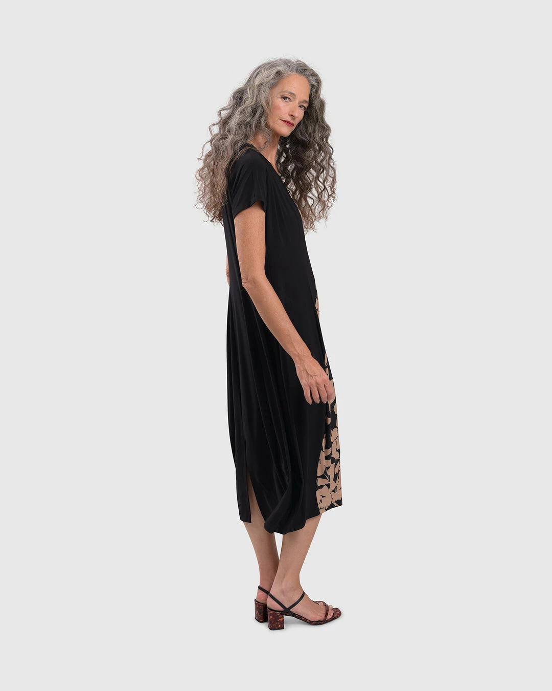 Alembika Silhouette Print Panel Cap Sleeve Dress, Floral 9 Alembika Silhouette Print Panel Cap Sleeve Dress, Floral