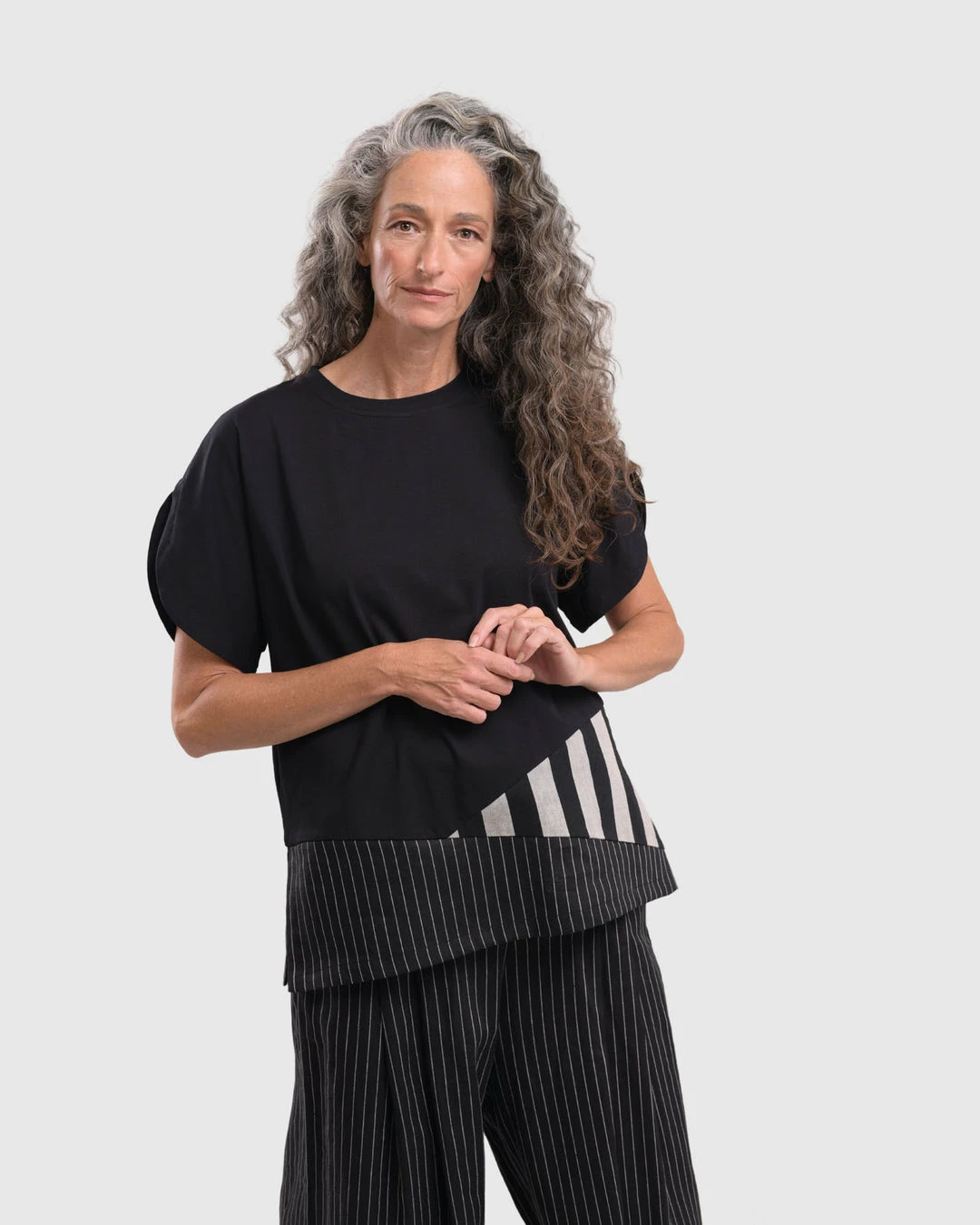 Alembika Stripe Trim Boxy Tee, Bars 3 Alembika Stripe Trim Boxy Tee, Bars