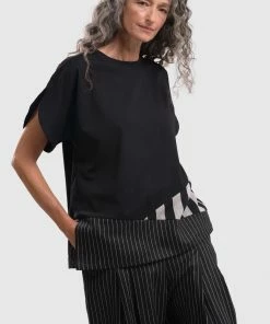 Alembika Stripe Trim Boxy Tee, Bars