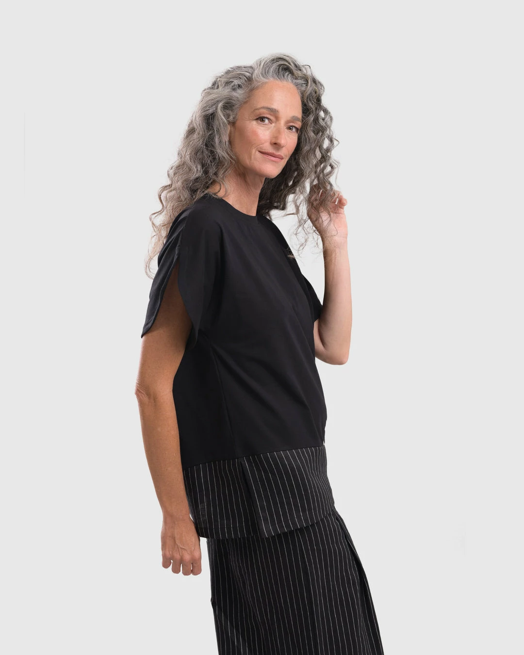 Alembika Stripe Trim Boxy Tee, Bars 6 Alembika Stripe Trim Boxy Tee, Bars