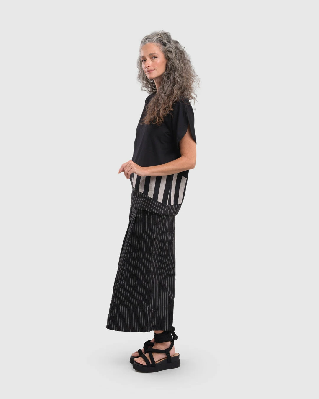 Alembika Stripe Trim Boxy Tee, Bars 10 Alembika Stripe Trim Boxy Tee, Bars