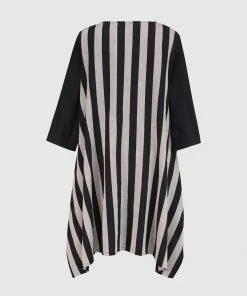 Alembika Striped Back Gauze Tunic, Black Alembika