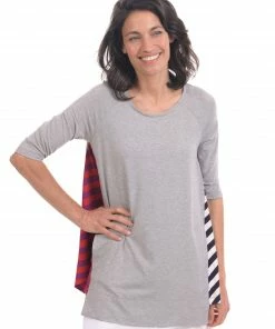 Alembika Striped Inset Raglan Swing Top, Multi 19 Alembika Striped Inset Raglan Swing Top, Multi