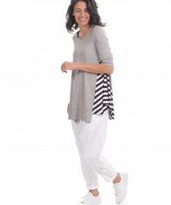 Alembika Striped Inset Raglan Swing Top, Multi 21 Alembika Striped Inset Raglan Swing Top, Multi