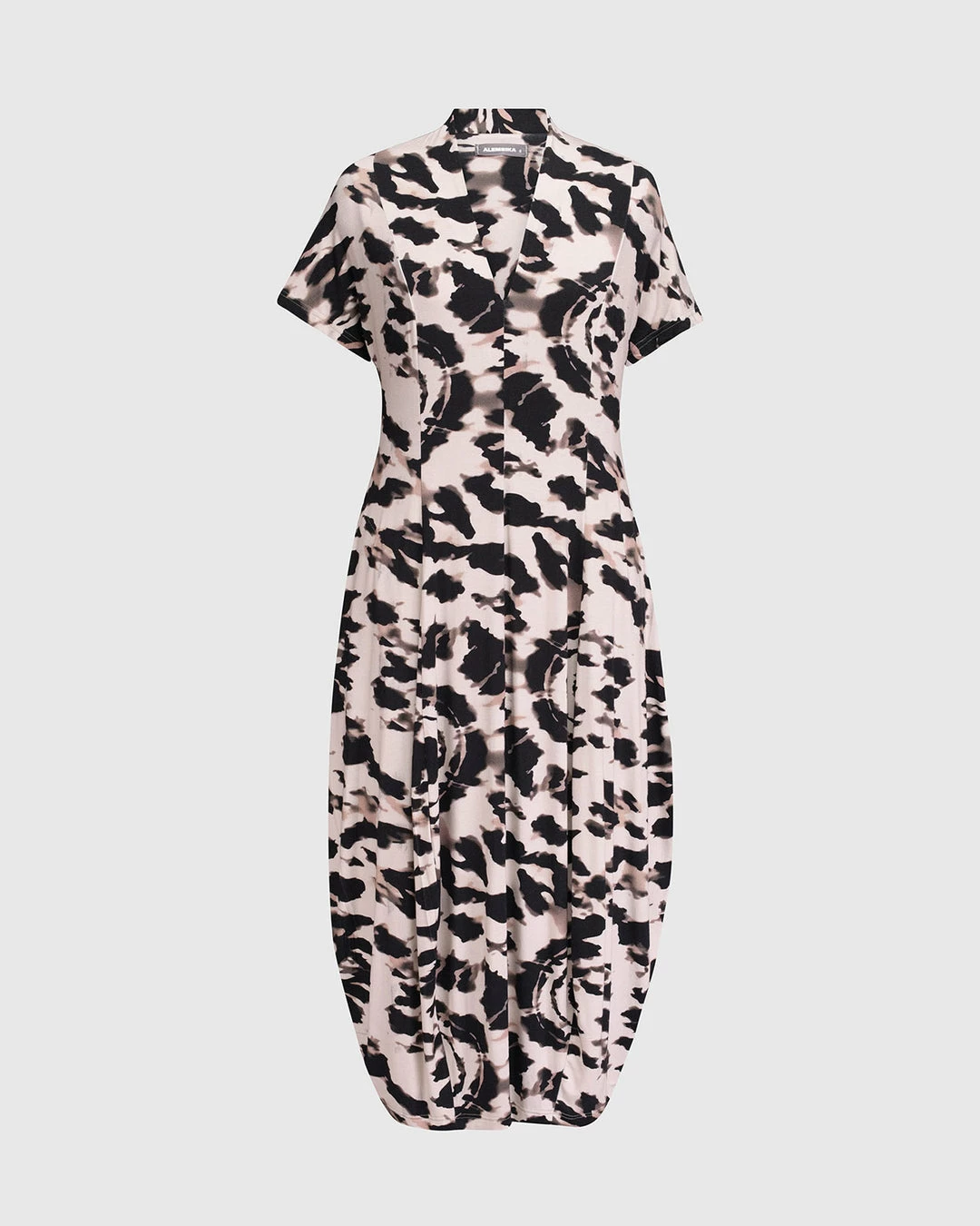 Alembika Alembika Tie Dye Print Slim V Cap Sleeve Dress, Tribal