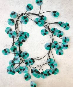 Ekei Menna Recycled Poppy Necklace, Turquoise Mix