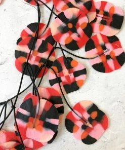 Ekeimenna By Annemieke Broenink Huge Recycled Pansy Necklace - Red Orange Pink