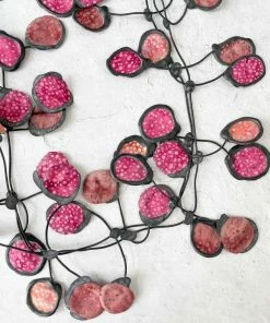 Annemieke Broenink Batik Poppy Necklace, Burgundy Annemieke Broenink