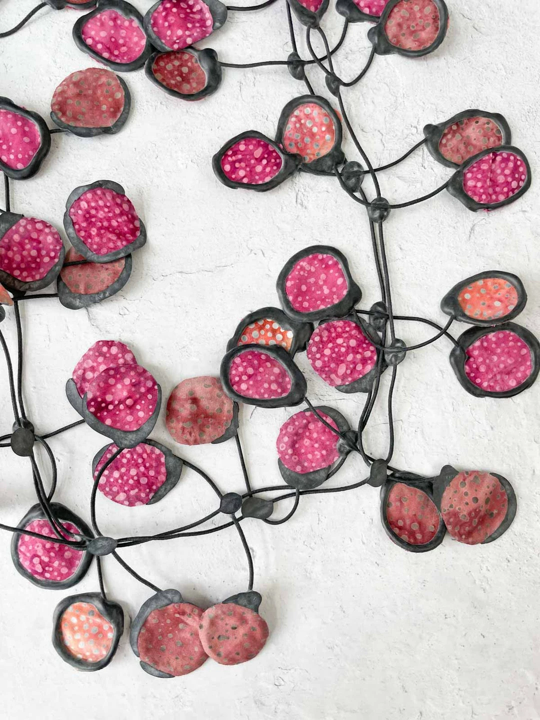 Annemieke Broenink Batik Poppy Necklace, Burgundy Annemieke Broenink 4 Annemieke Broenink Batik Poppy Necklace, Burgundy Annemieke Broenink