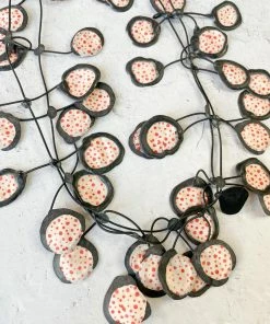 Annemieke Broenink Batik Poppy Necklace, Coral/Ivory Annemieke Broenink 7 Annemieke Broenink Batik Poppy Necklace, Coral/Ivory Annemieke Broenink