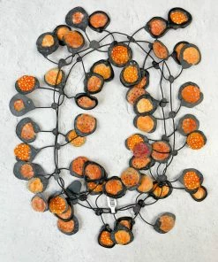 Annemieke Broenink Batik Poppy Necklace, Pumpkin Annemieke Broenink