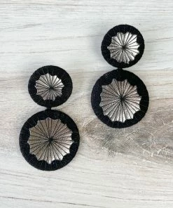 Beyond Threads Beyond Threads Double Shiitake Earrings, Black