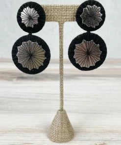 Beyond Threads Beyond Threads Double Shiitake Earrings, Black