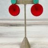 Beyond Threads Beyond Threads Douli Earrings, Green/Red