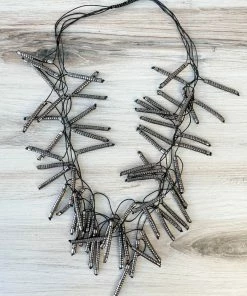 Beyond Threads Firecracker Necklace, Pewter