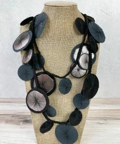 Beyond Threads Beyond Threads Platillos Wrap Necklace, Charcoal