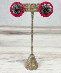 Beyond Threads Single Shiitake Earrings, Pink