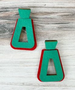 Beyond Threads Beyond Threads Trapezium Earrings, Teal
