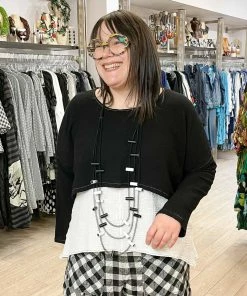 Bodil Cotton Gauze Crop Crop Top, Black