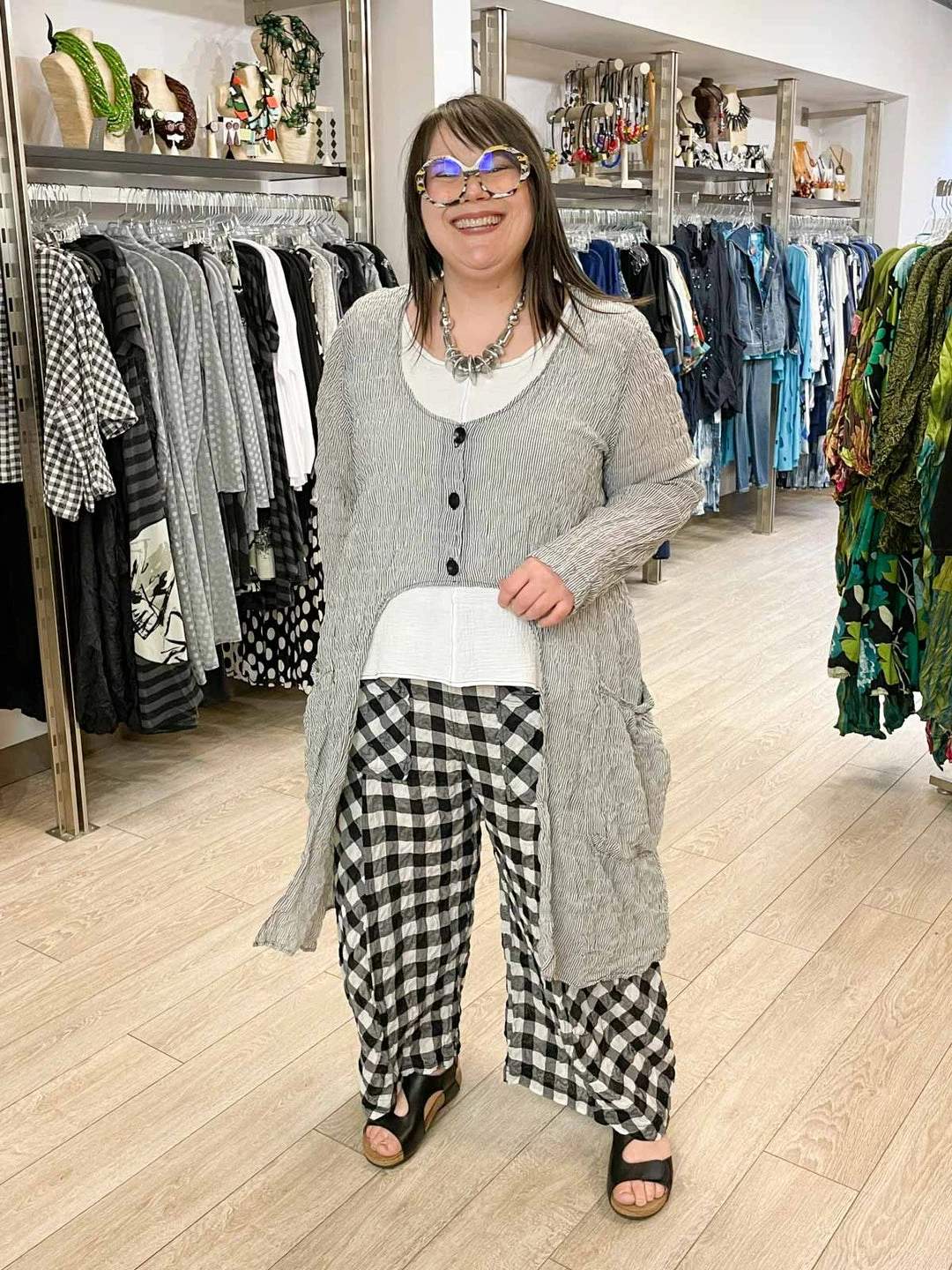 Bodil Hi Lo Duster Cardigan, Stripe Bodil 6 Bodil Hi Lo Duster Cardigan, Stripe Bodil