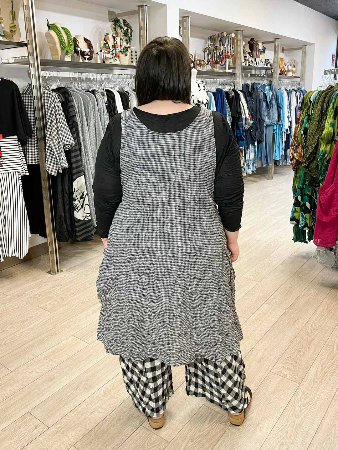 Bodil Hi Lo Pocket Top, Check Bodil