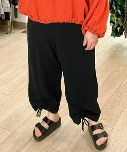 Bryn Walker Ruched Pant, Black Gauze Bryn Walker