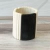 CATHs Jewelry Matchstick Rectangle Horn Cuff, Bone/Grey