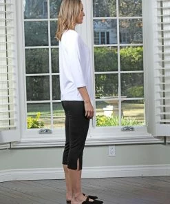 Chalet Chalet Et Ceci Jersey 3/4 Sleeve Basic Top, Black